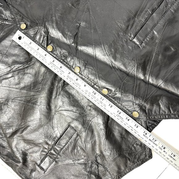 Moto Western 100% Leather Patchwork Vest EUC Vtg Size XXL - Picture 4 of 11